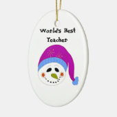 Snowman World's Best Teacher Keramik Ornament (Links)