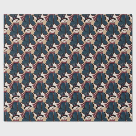 Snowman Wrapping Paper Geschenkpapier (Flach)
