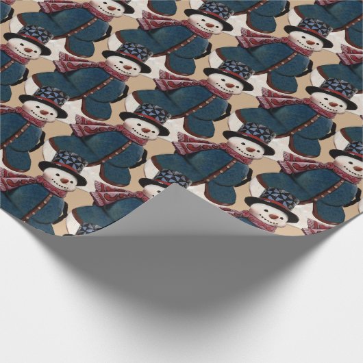 Snowman Wrapping Paper Geschenkpapier (Ecke)