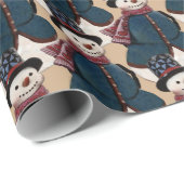 Snowman Wrapping Paper Geschenkpapier (Rolleneckpunkt)