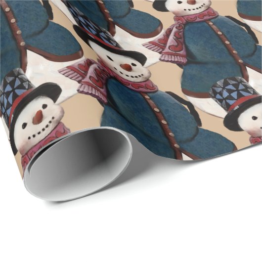 Snowman Wrapping Paper Geschenkpapier (Rolleneckpunkt)