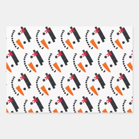 Snowman Wrapping Paper Geschenkpapier Set (Vorderseite 3)