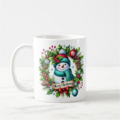 Snowman Wreath Coffee Tasse (Links)