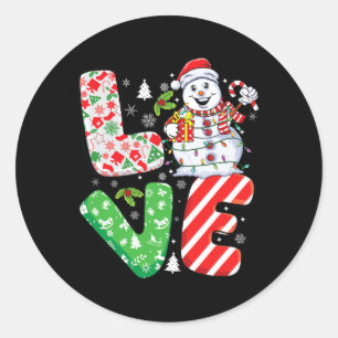Snowman Xmas Familie Matching Design Snowman Chris Runder Aufkleber
