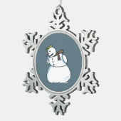 Snowman Zinnsnowflake Weihnachtsschmuck Schneeflocken Zinn-Ornament (Rechts)