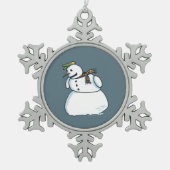 Snowman Zinnsnowflake Weihnachtsschmuck Schneeflocken Zinn-Ornament (Vorderseite)