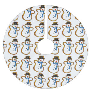 Snowman Zucker Cookie Weihnachtsferien Winter Polyester Weihnachtsbaumdecke