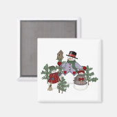 SnowmanFamily Magnet (Vorderseite/Rückseite)