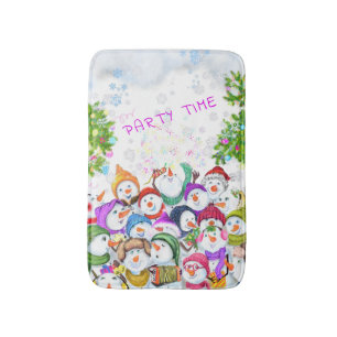 Snowmans Bath Mat Weihnachts-Party Badematte
