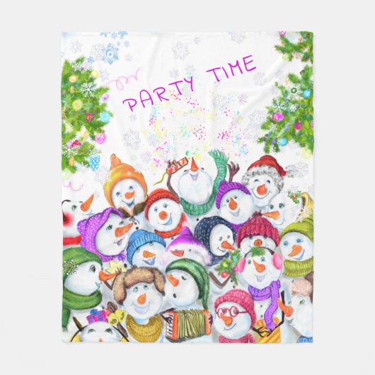 Snowmans Christmas Fleece Blanket Geschenk (Vorderseite)