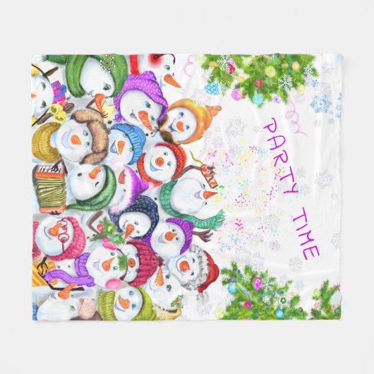 Snowmans Christmas Fleece Blanket Geschenk (Vorderseite (Horizontal))