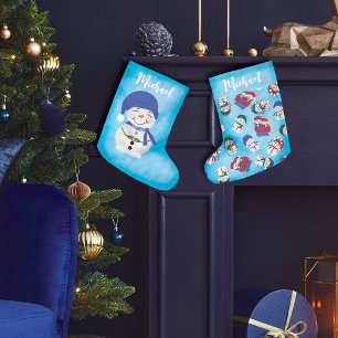 Snowman's Cocoa Freude Weihnachten Großer Weihnachtsstrumpf