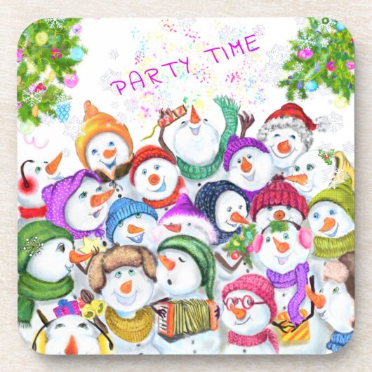 Snowmans Frohe Weihnachts-Untersetzer-Geschenk Getränkeuntersetzer (Vorderseite)