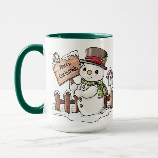 Snowmans fröhliche Weihnachtszeit-Tasse Tasse (Links)