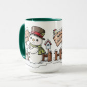 Snowmans fröhliche Weihnachtszeit-Tasse Tasse (Vorderseite Links)