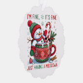 Snowmans gemütliches Weihnachtschaos Ornament Karte (Rechts)