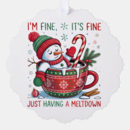 Snowmans gemütliches Weihnachtschaos Ornament Karte