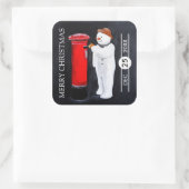 Snowman's Letter to Santa Christmas Quadratischer Aufkleber (Tasche)