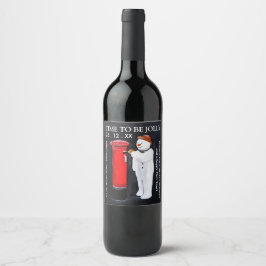 Snowman's Letter to Santa Christmas Wine Label Weinetikett