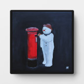 Snowman's Letter to Santa Painting by Alfred Fox Fotoplatte (Vorderseite)