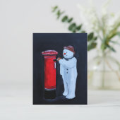 Snowman's Letter to Santa Painting by Alfred Fox Postkarte (Stehend Vorderseite)