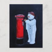 Snowman's Letter to Santa Painting by Alfred Fox Postkarte (Vorderseite)