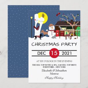 Snowman's Party Happy Holidays Einladung