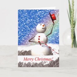 Snowmans perfekter Weihnachtsfeiertag Feiertagskarte