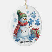 Snowman's Puzzle Wonderland Keramik Ornament (Rechts)