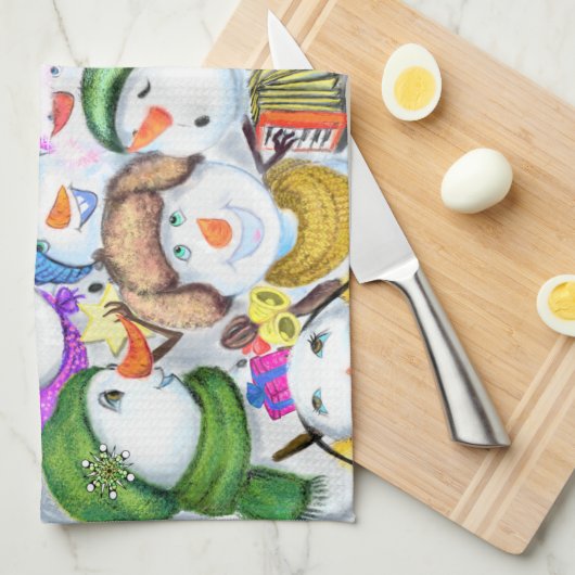 Snowmans Weihnachtsküche Handtuchgeschenk Geschirrtuch (Viertel Falte)