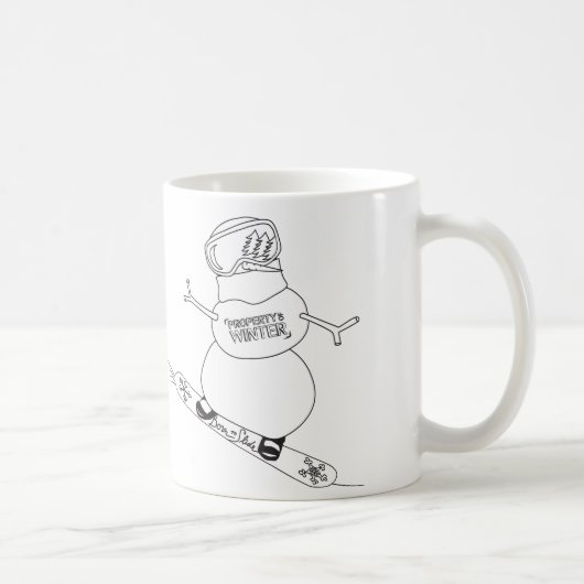 Snowmansnowboarding-Tasse Kaffeetasse (Rechts)