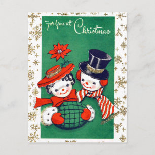 Snowmärchen mit Schneeflocken, Vintag Postkarte