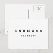 Snowmassenkolorado Postkarte (Vorne/Hinten)