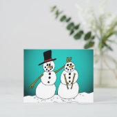 Snowmen1 Postkarte (Stehend Vorderseite)