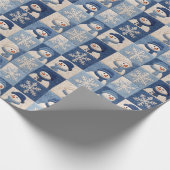 Snowmen and Snowflakes Quilt Pattern Geschenkpapier (Ecke)