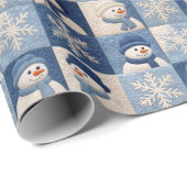 Snowmen and Snowflakes Quilt Pattern Geschenkpapier (Rolleneckpunkt)