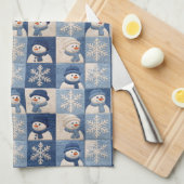 Snowmen and Snowflakes Quilt Pattern Geschirrtuch (Viertel Falte)