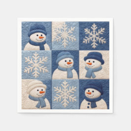 Snowmen and Snowflakes Quilt Pattern Serviette