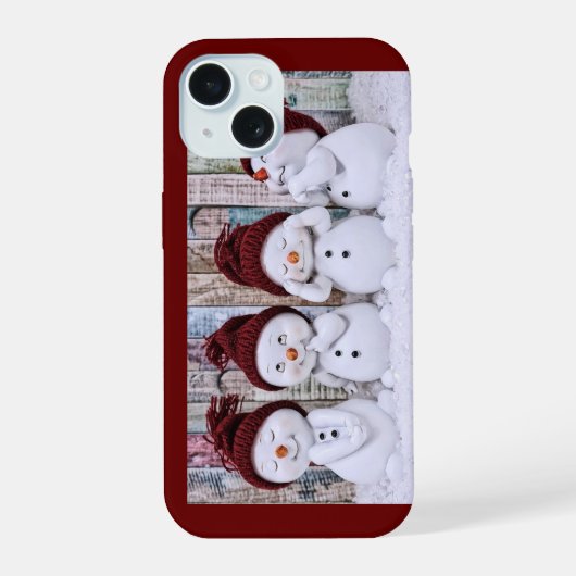 Snowmen Apple iPhone 15 Fall Hülle (Rückseite)