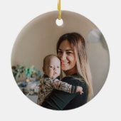 Snowmen Baby's 1. Weihnachtsfest Foto Keramik Ornament (Hinten)