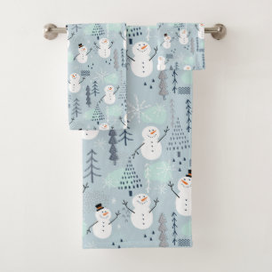 Snowmen Badetuch Set
