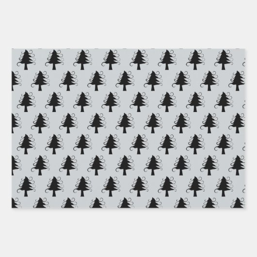 Snowmen Bäume Unkonventionelle Weihnachtsfarben Geschenkpapier Set (Vorderseite 3)