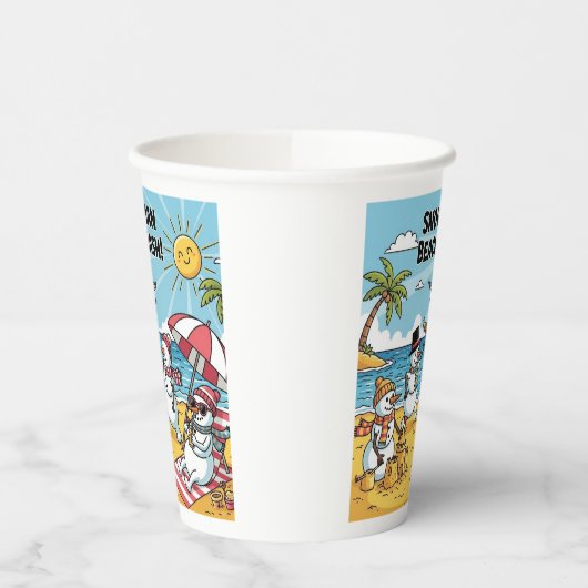 Snowmen Beach Bash Pappbecher (Links)