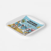 Snowmen Beach Bash Pappteller (Gewinkelt)