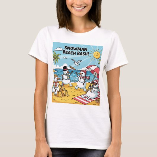 Snowmen Beach Bash T-Shirt (Vorderseite)
