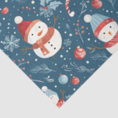 Snowmen Berries Candy Canes Weihnachten Seidenpapier (Ausschnitt)