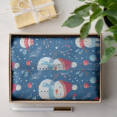 Snowmen Berries Candy Canes Weihnachten Seidenpapier (Geschenk)