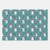 Snowmen Berries Schneeflocken Weihnachten Geschenkpapier Set (Vorderseite 3)