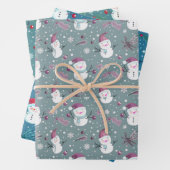 Snowmen Berries Schneeflocken Weihnachten Geschenkpapier Set (Beispiel)