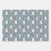 Snowmen Berries Schneeflocken Weihnachten Geschenkpapier Set (Vorderseite)